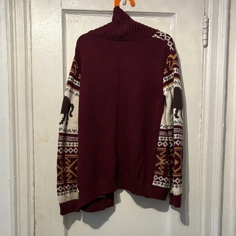 Gymboree Burgundy and White Patterned Kids Sweater